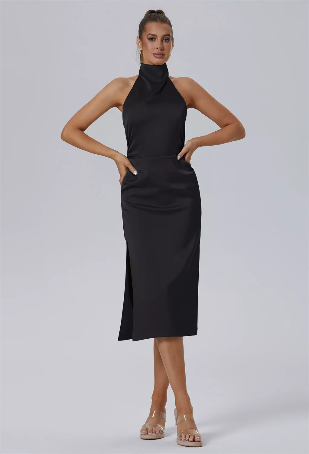 AW Cyclone Black Metallic  Spring Wedding Guest Dresses